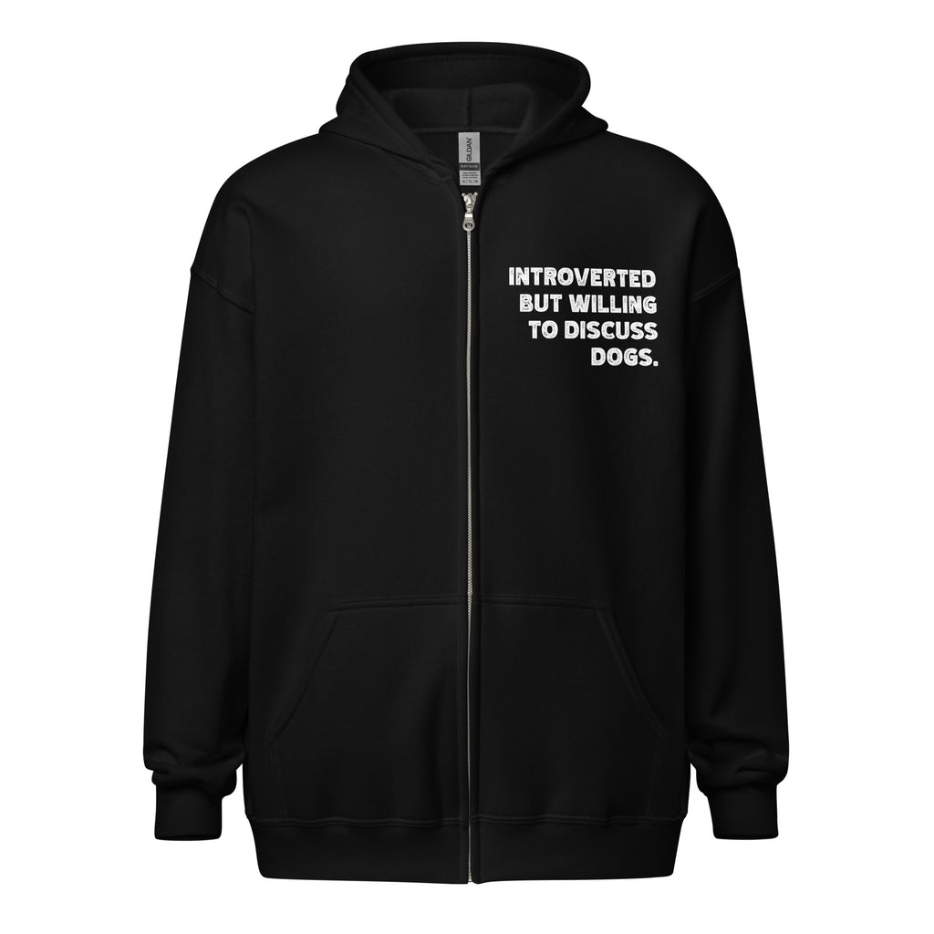 Introverted But Willing To Discuss Dogs Unisex Heavy Blend Zip Hoodie