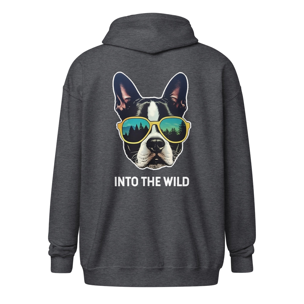 Into The Wild Boston Terrier Unisex Heavy Blend Zip Hoodie