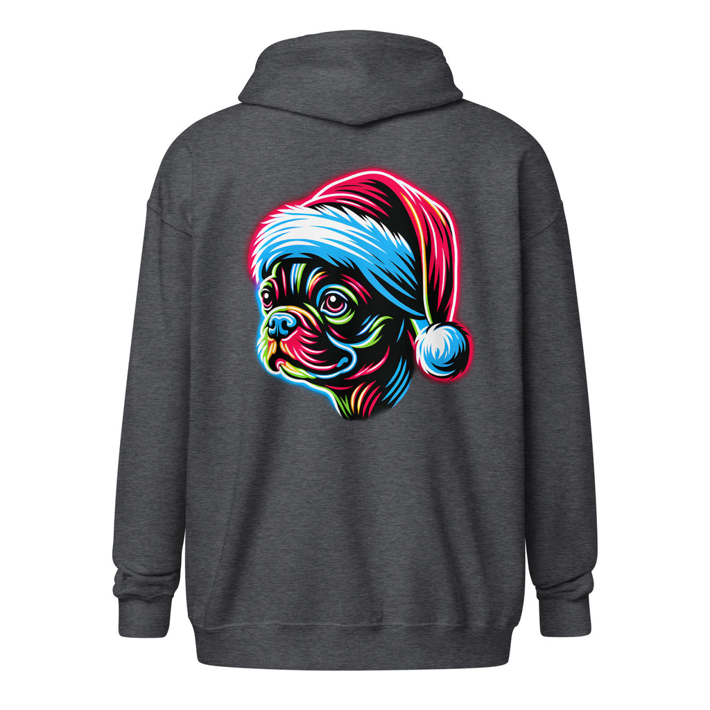 Bright Boston Holiday - Santa Pup Style Unisex Heavy Blend Zip Hoodie