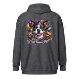 Mardi Gras Boston Terrier Unisex Heavy Blend Zip Hoodie - Let The Good Times Roll!