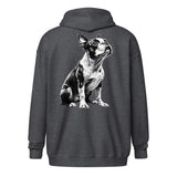 Boston Terrier Line Art Unisex Heavy Blend Zip Hoodie