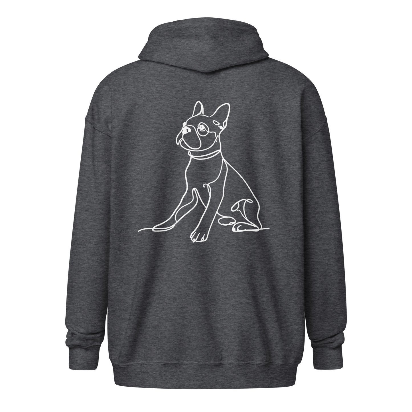 Line Drawn Boston Terrier Dog Unisex Heavy Blend Zip Hoodie