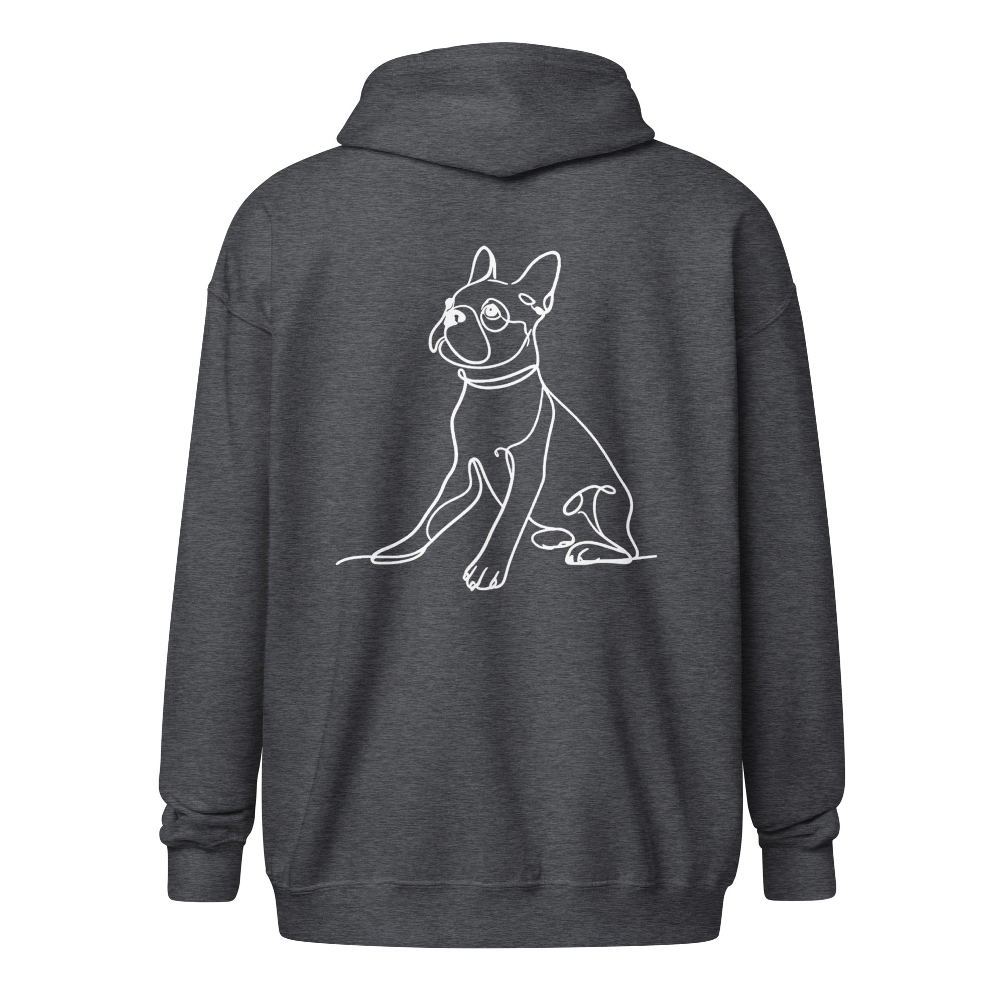 Line Drawn Boston Terrier Dog Unisex Heavy Blend Zip Hoodie