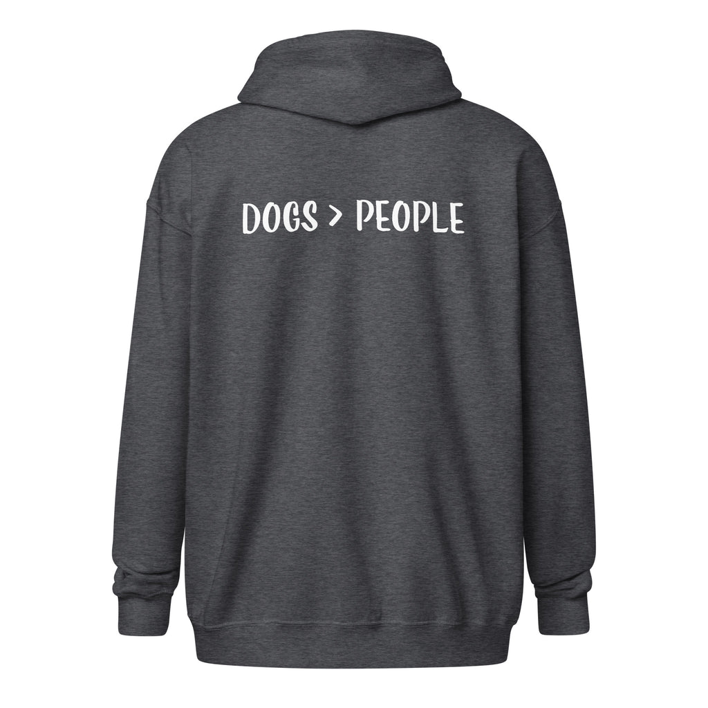 Dogs Are Greater Than People Unisex Heavy Blend Zip Hoodie