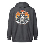 Ride or Bark - Boston Terrier Unisex Heavy Blend Zip Hoodie