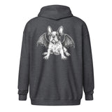 Bat-Winged Boston Terrier Dog Unisex Heavy Blend Zip Hoodie