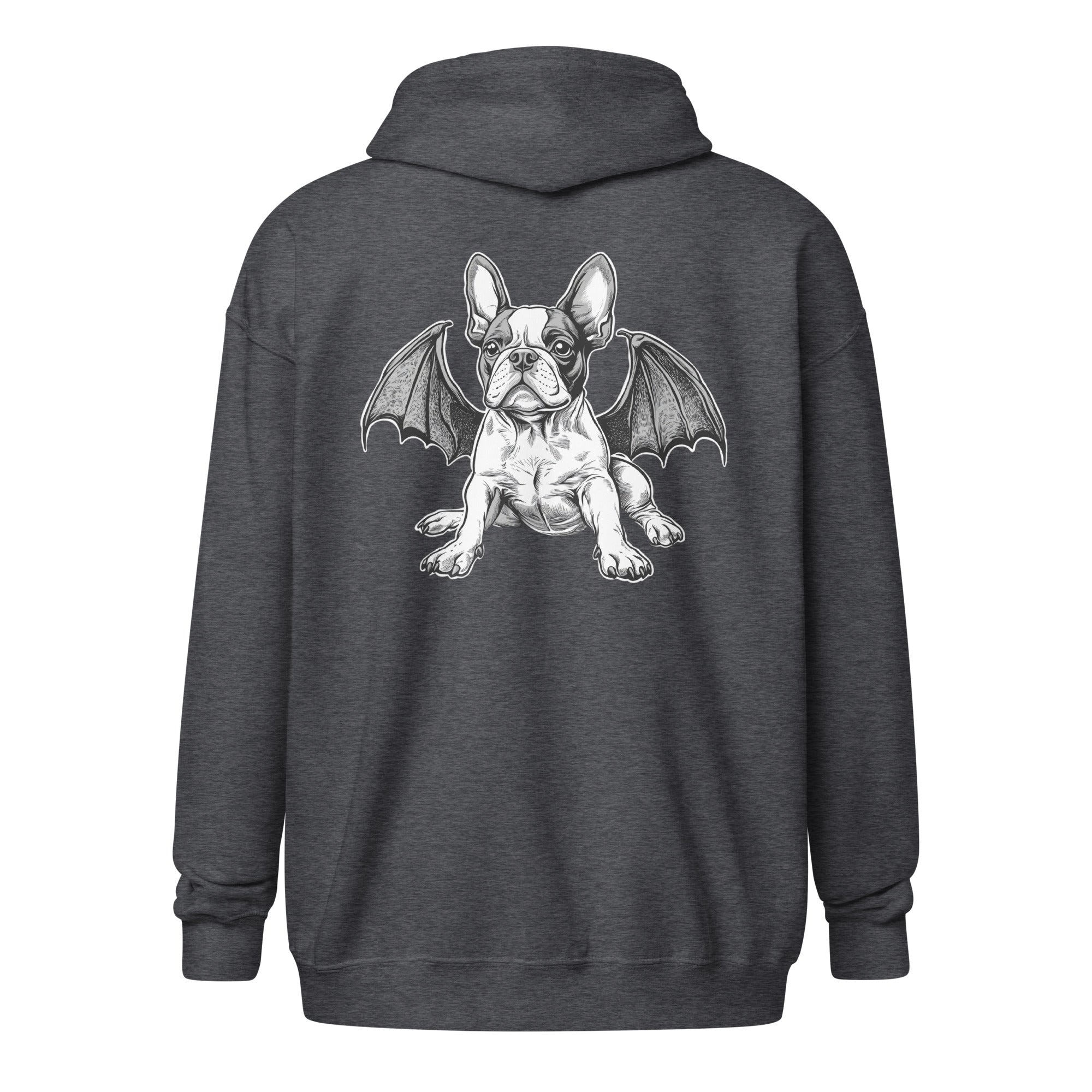 Bat-Winged Boston Terrier Dog Unisex Heavy Blend Zip Hoodie