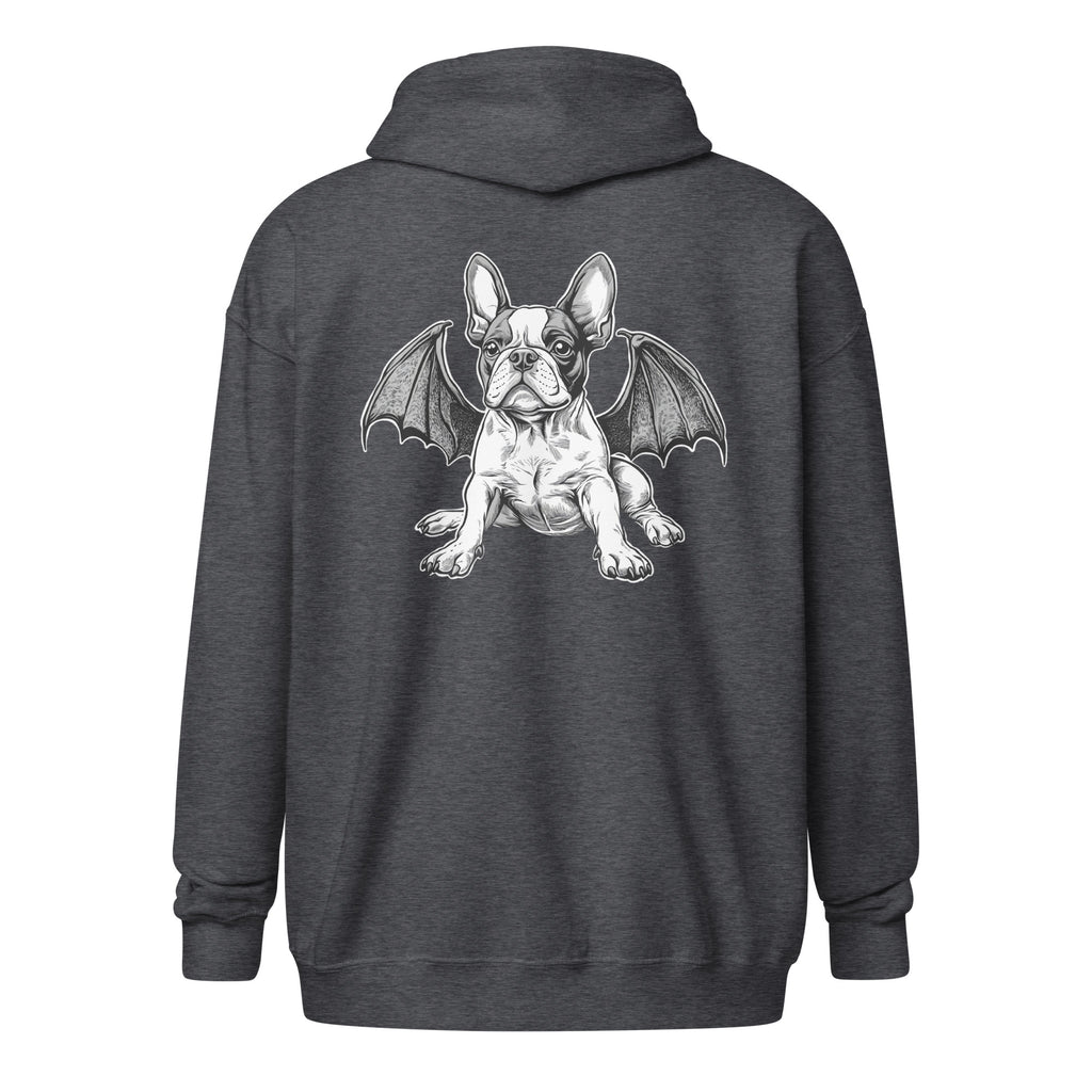 Bat-Winged Boston Terrier Dog Unisex Heavy Blend Zip Hoodie