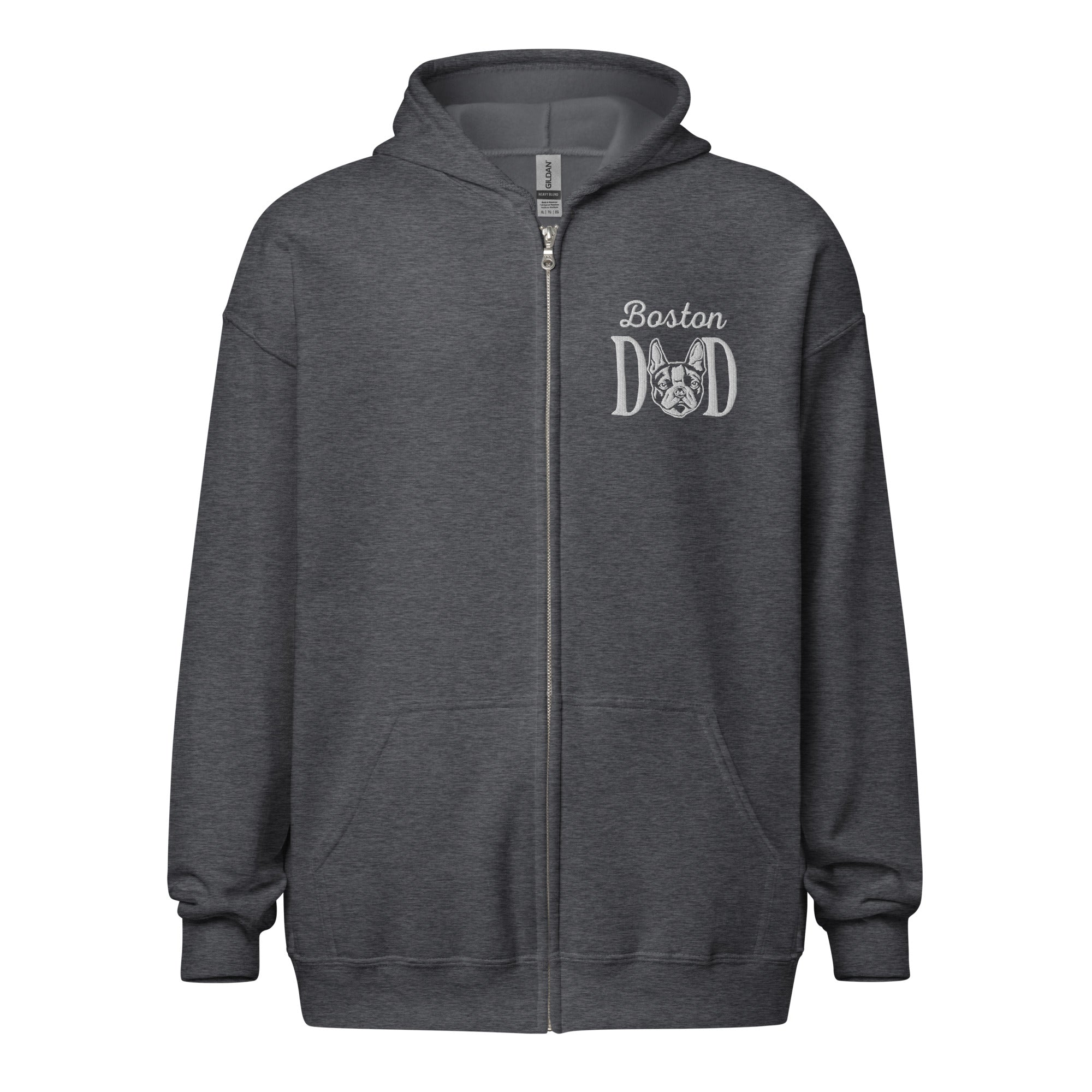 Boston Dad Embroidered Heavy Blend Zip Hoodie