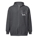 Ears With Boston Terrier Name - Custom Unisex Heavy Blend Zip Hoodie
