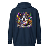 Mardi Gras Boston Terrier Unisex Heavy Blend Zip Hoodie - Let The Good Times Roll!
