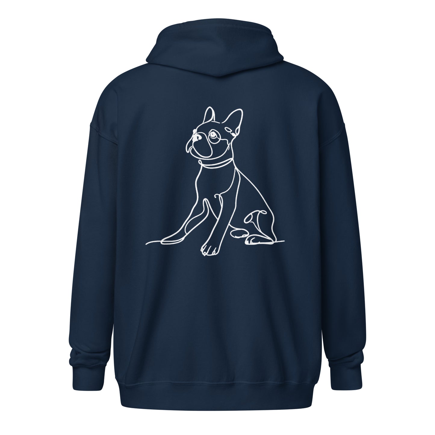 Line Drawn Boston Terrier Dog Unisex Heavy Blend Zip Hoodie