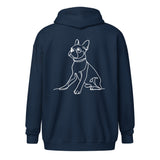 Line Drawn Boston Terrier Dog Unisex Heavy Blend Zip Hoodie