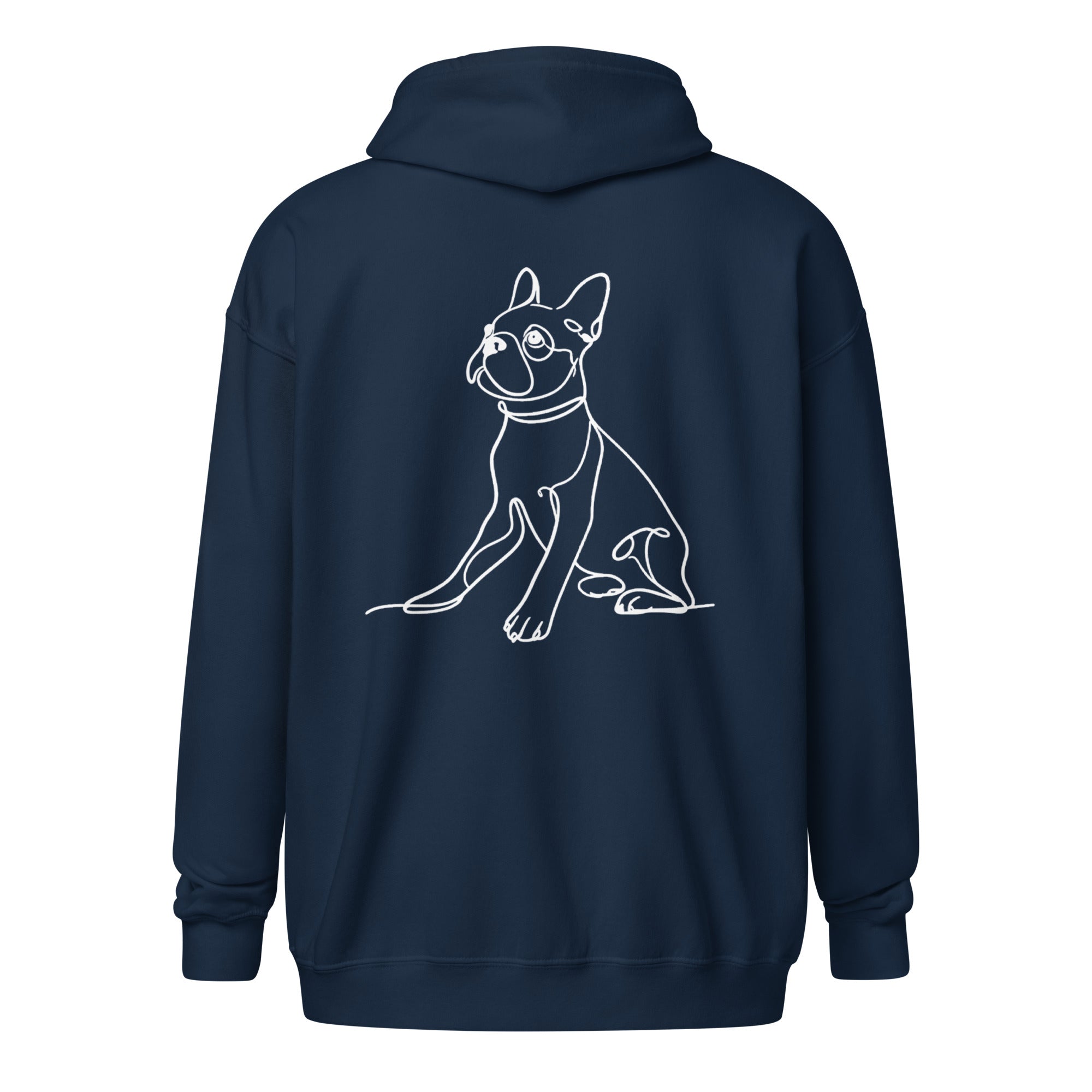 Line Drawn Boston Terrier Dog Unisex Heavy Blend Zip Hoodie