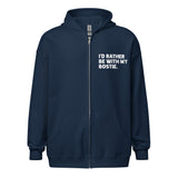 I'd Rather Be With My Bostie Unisex Heavy Blend Zip Hoodie