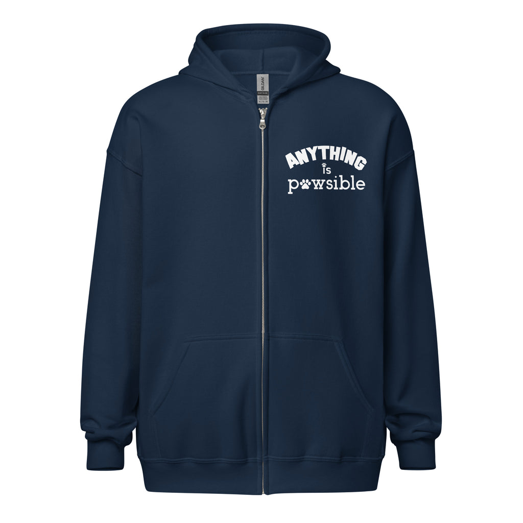 Anything Is Pawsible Unisex Heavy Blend Zip Hoodie