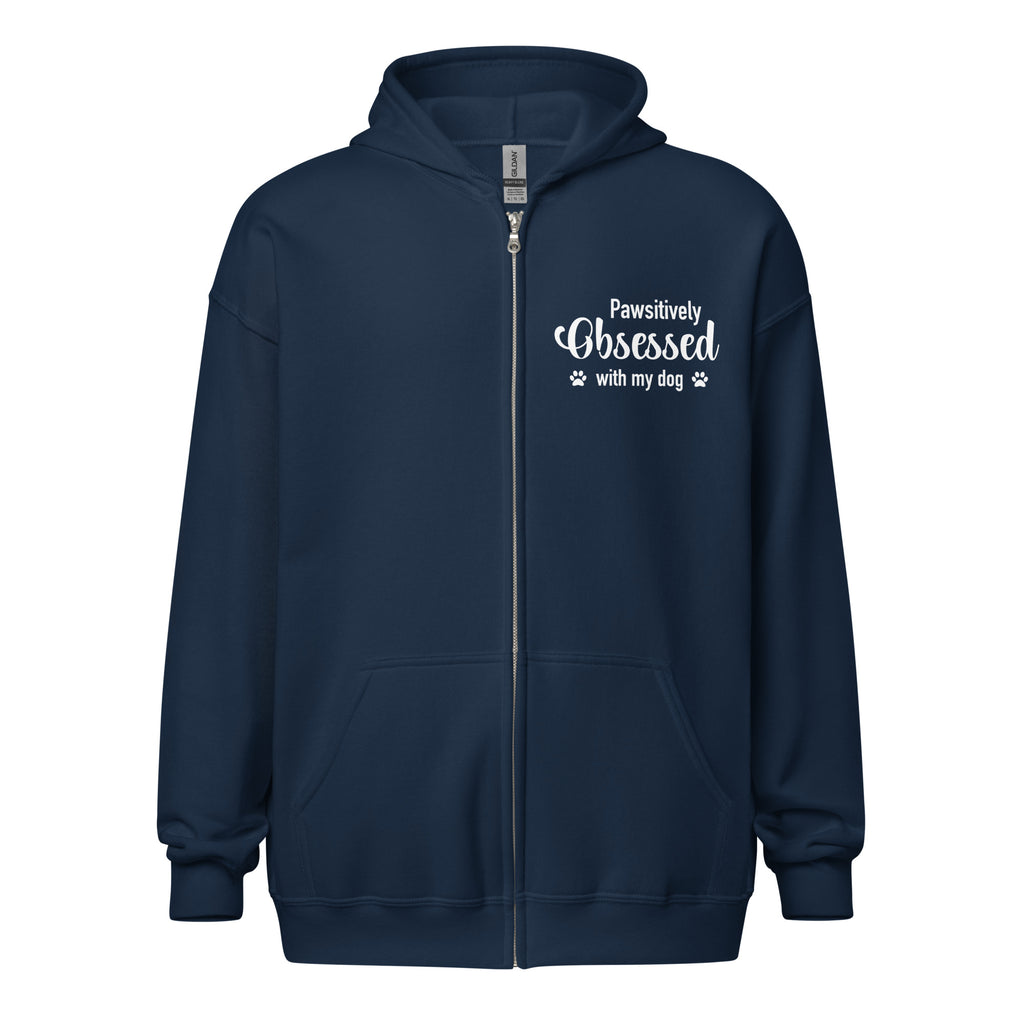 Pawsitively Obsessed With My Dog Unisex Heavy Blend Zip Hoodie