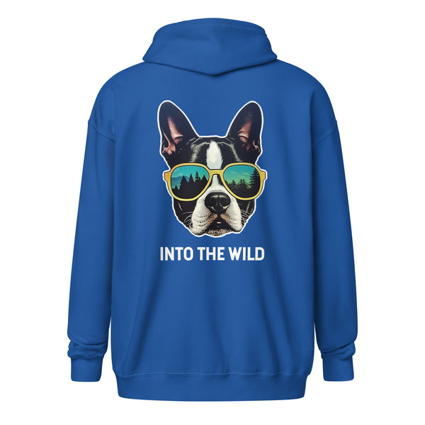 Into The Wild Boston Terrier Unisex Heavy Blend Zip Hoodie