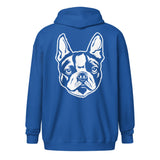 Boston Terrier Face Unisex Heavy Blend Zip Hoodie