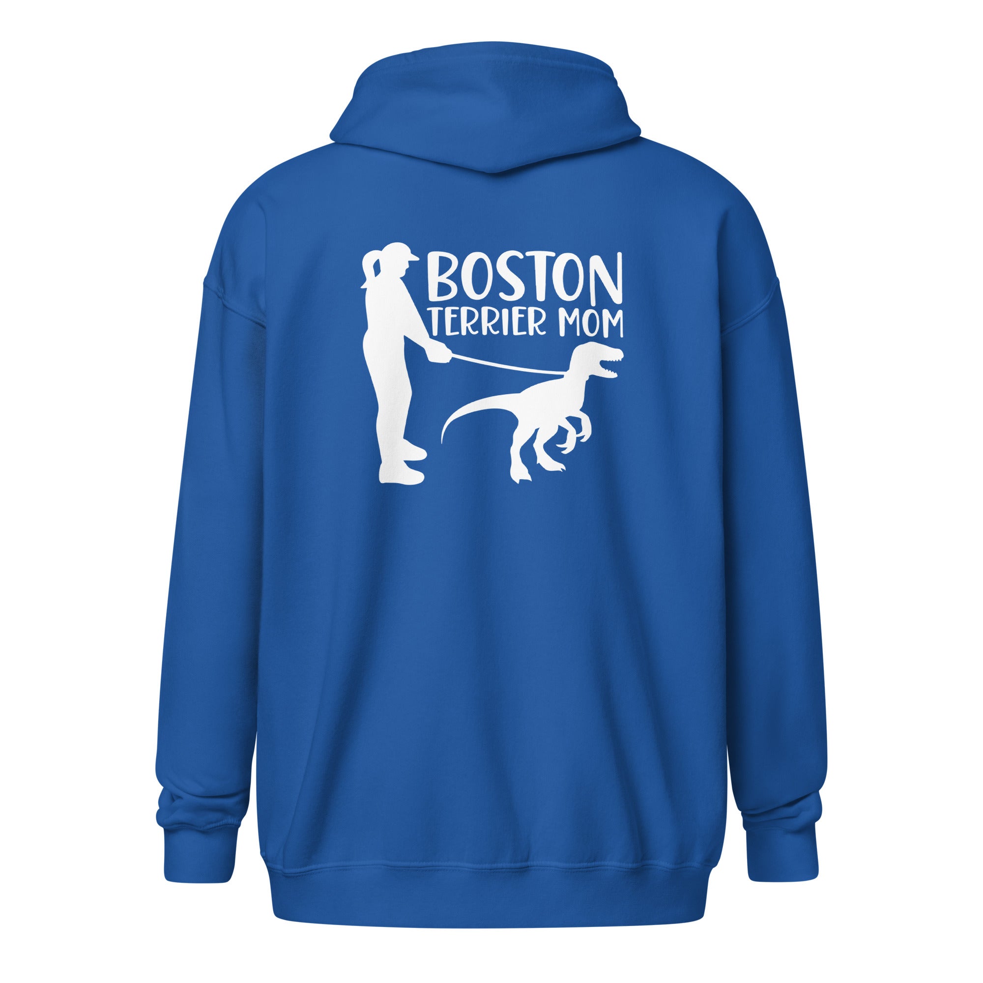 Boston Terrier Mom Dinosaur Heavy Blend Zip Hoodie