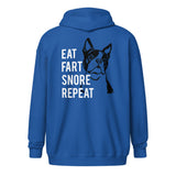 Eat Fart Snore Repeat Unisex Heavy Blend Zip Hoodie