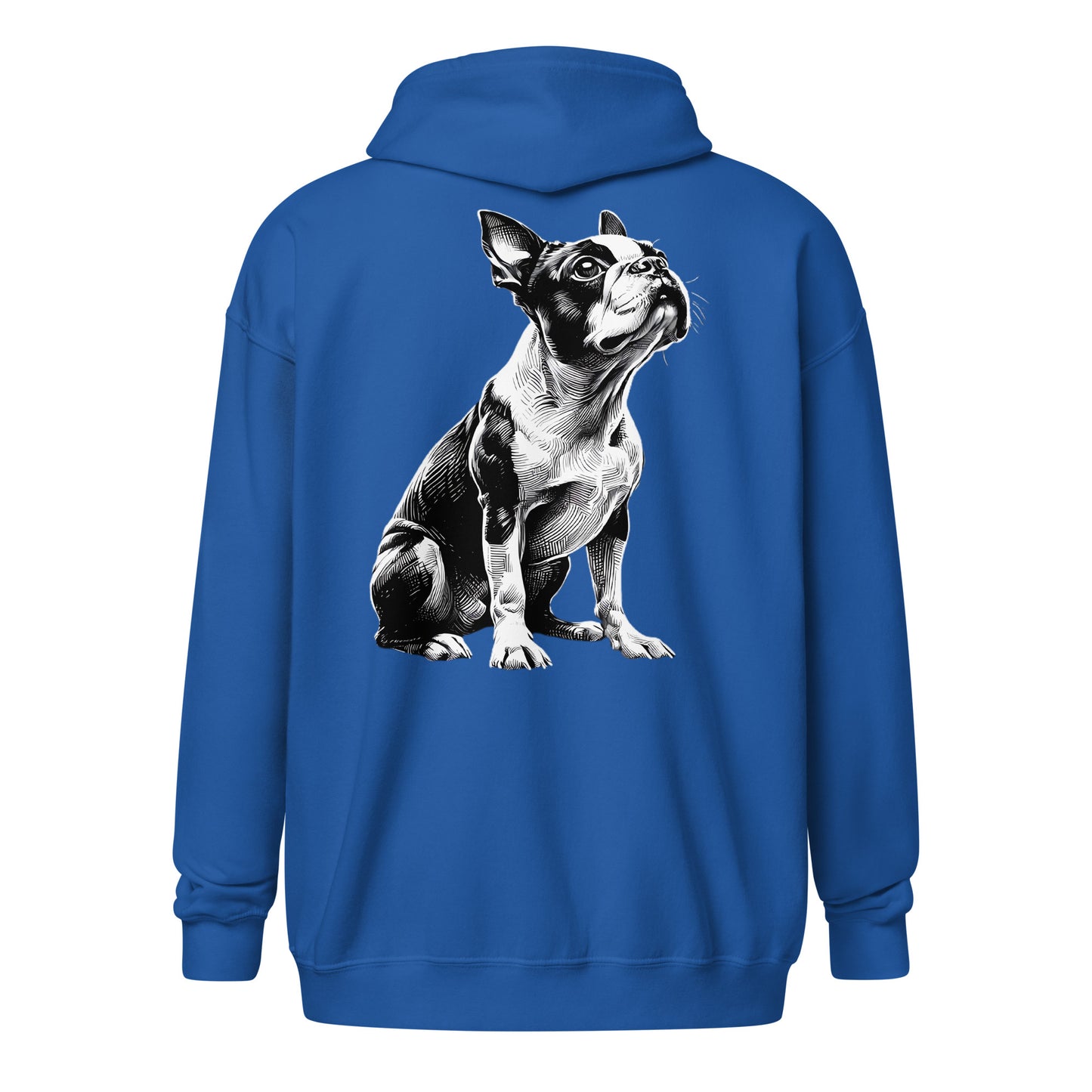 Boston Terrier Line Art Unisex Heavy Blend Zip Hoodie