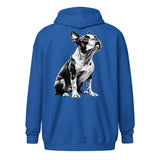 Boston Terrier Line Art Unisex Heavy Blend Zip Hoodie