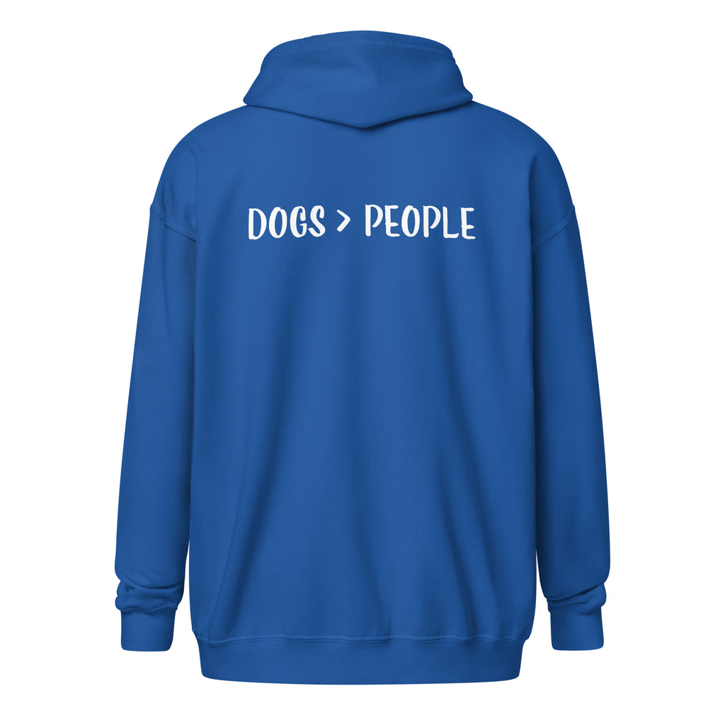 Dogs Are Greater Than People Unisex Heavy Blend Zip Hoodie