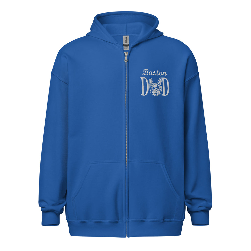 Boston Dad Embroidered Heavy Blend Zip Hoodie