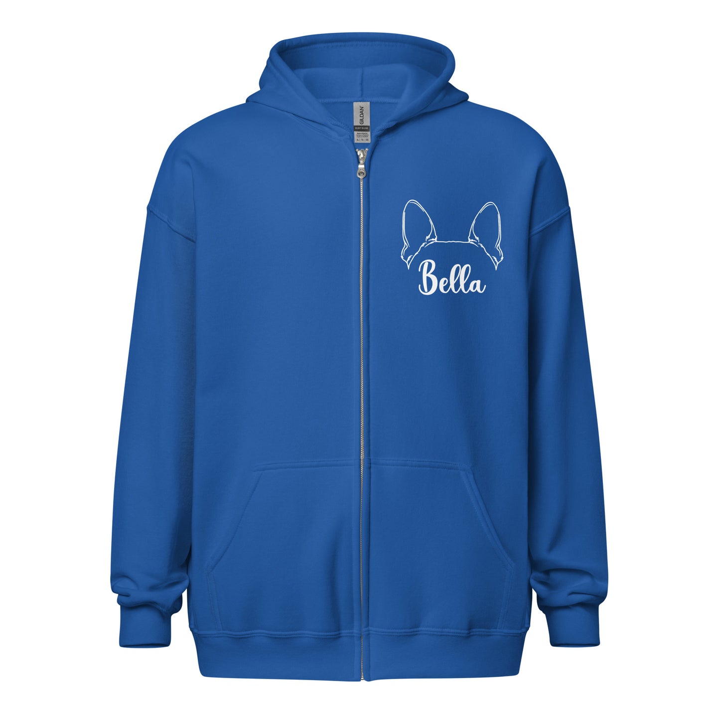Ears With Boston Terrier Name - Custom Unisex Heavy Blend Zip Hoodie
