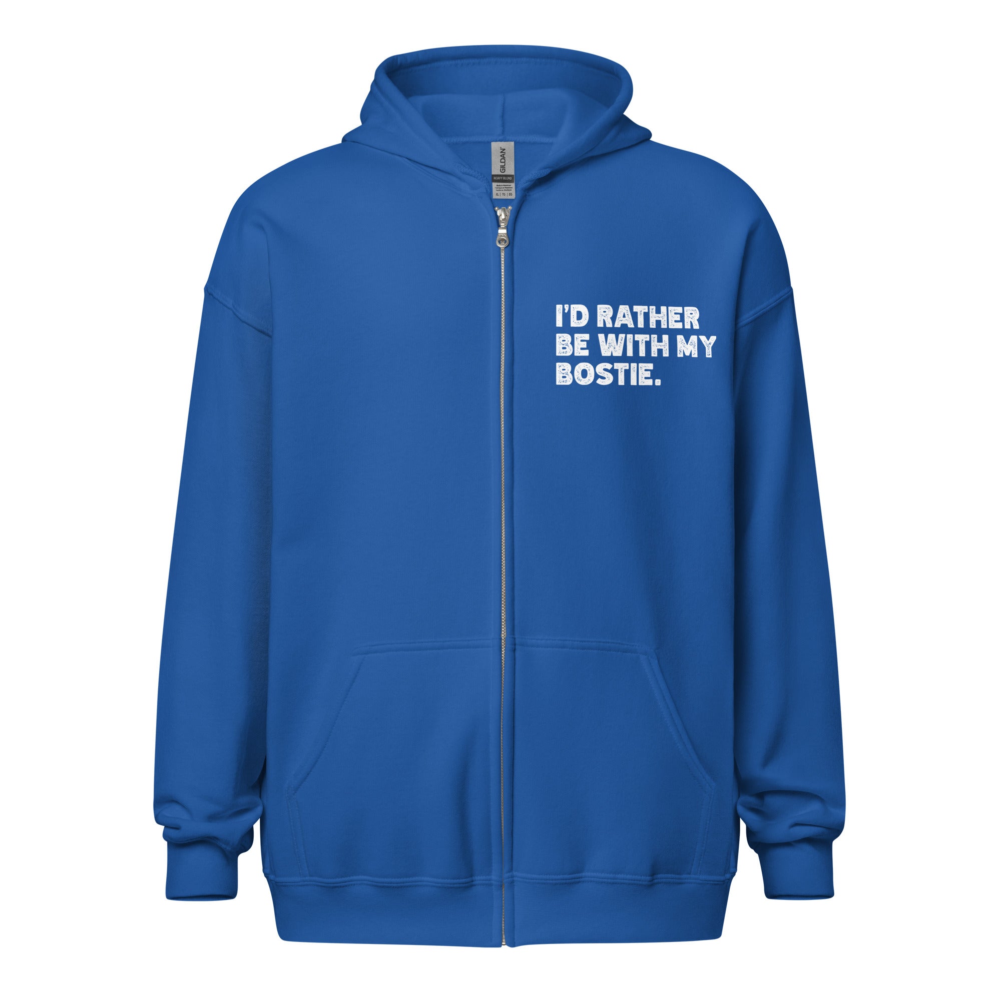 I'd Rather Be With My Bostie Unisex Heavy Blend Zip Hoodie