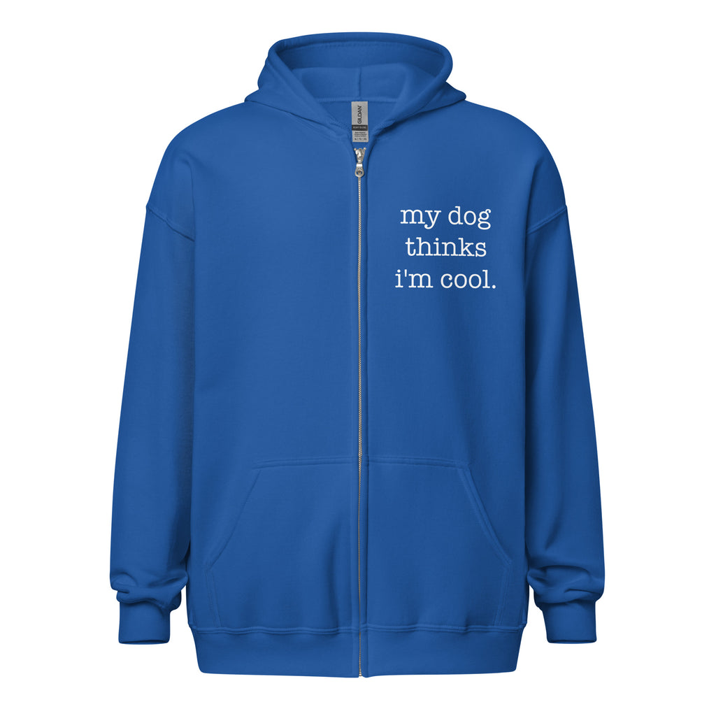 My Dog Thinks I'm Cool Unisex Heavy Blend Zip Hoodie