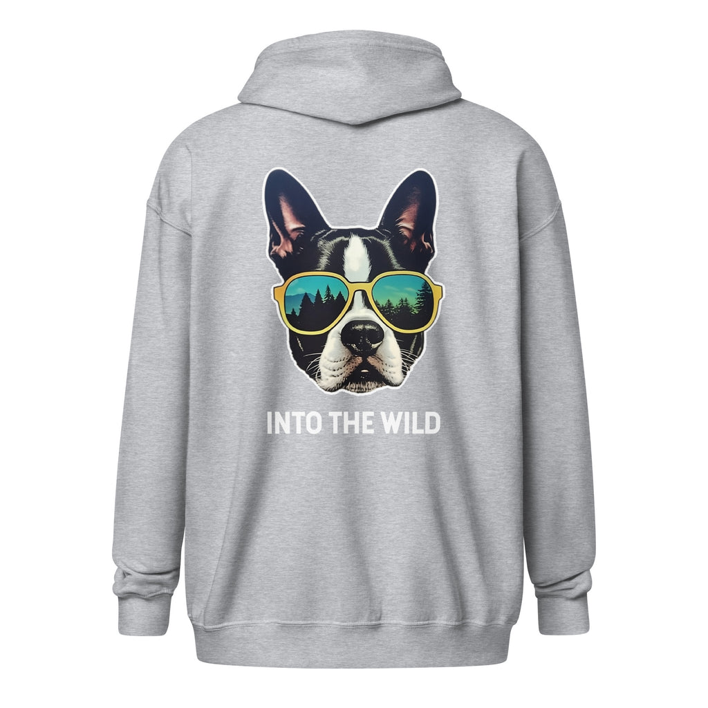 Into The Wild Boston Terrier Unisex Heavy Blend Zip Hoodie