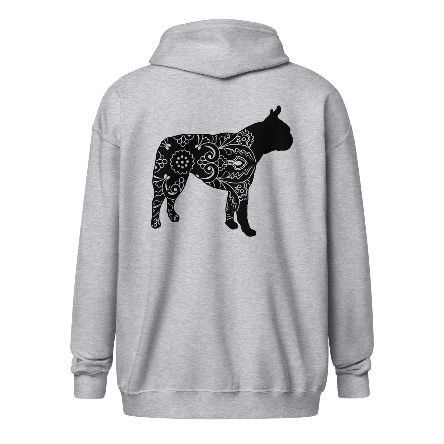 Mandala Boston Terrier Unisex Heavy Blend Zip Hoodie