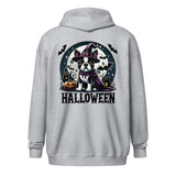 Halloween Witch Boston Terrier Unisex Heavy Blend Zip Hoodie