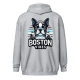 Boston Terrier Vibes Unisex Heavy Blend Zip Hoodie