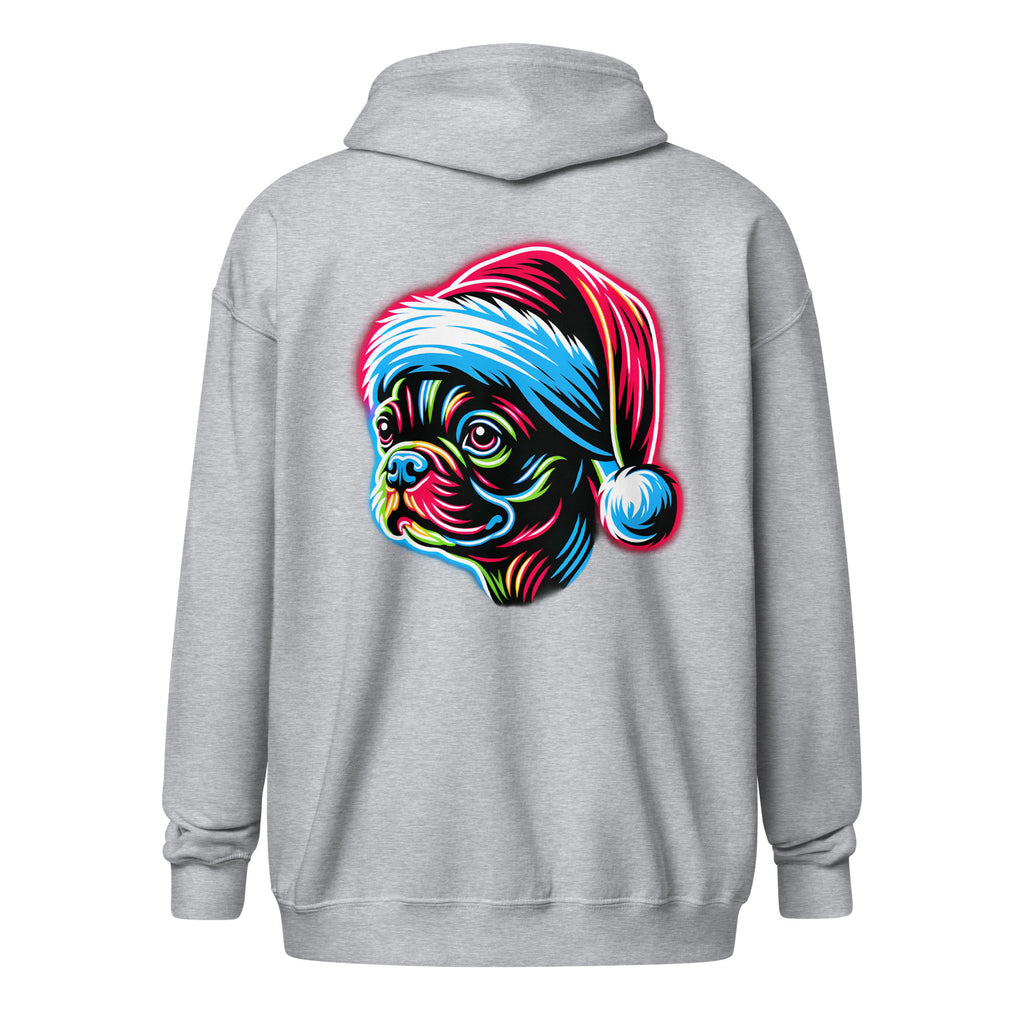 Bright Boston Holiday - Santa Pup Style Unisex Heavy Blend Zip Hoodie