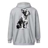 Boston Terrier Line Art Unisex Heavy Blend Zip Hoodie