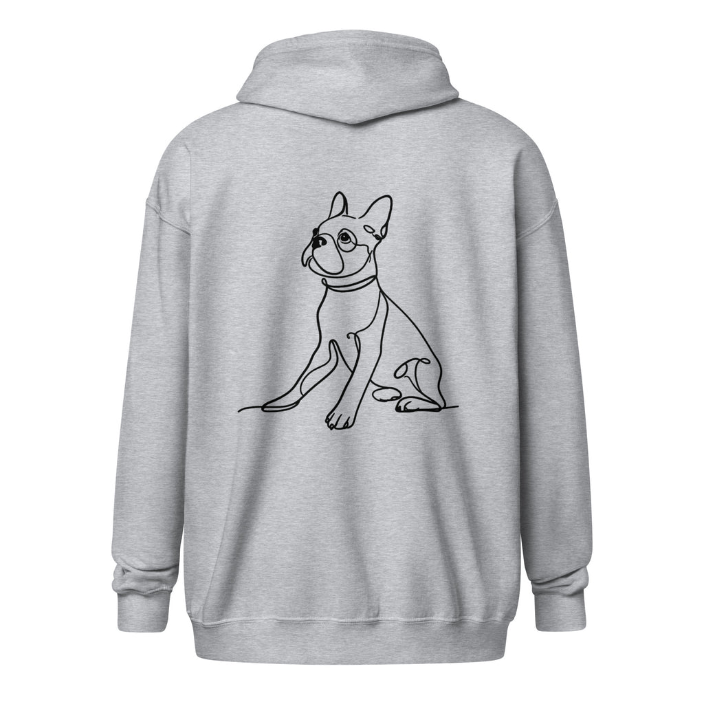 Line Drawn Boston Terrier Dog Unisex Heavy Blend Zip Hoodie