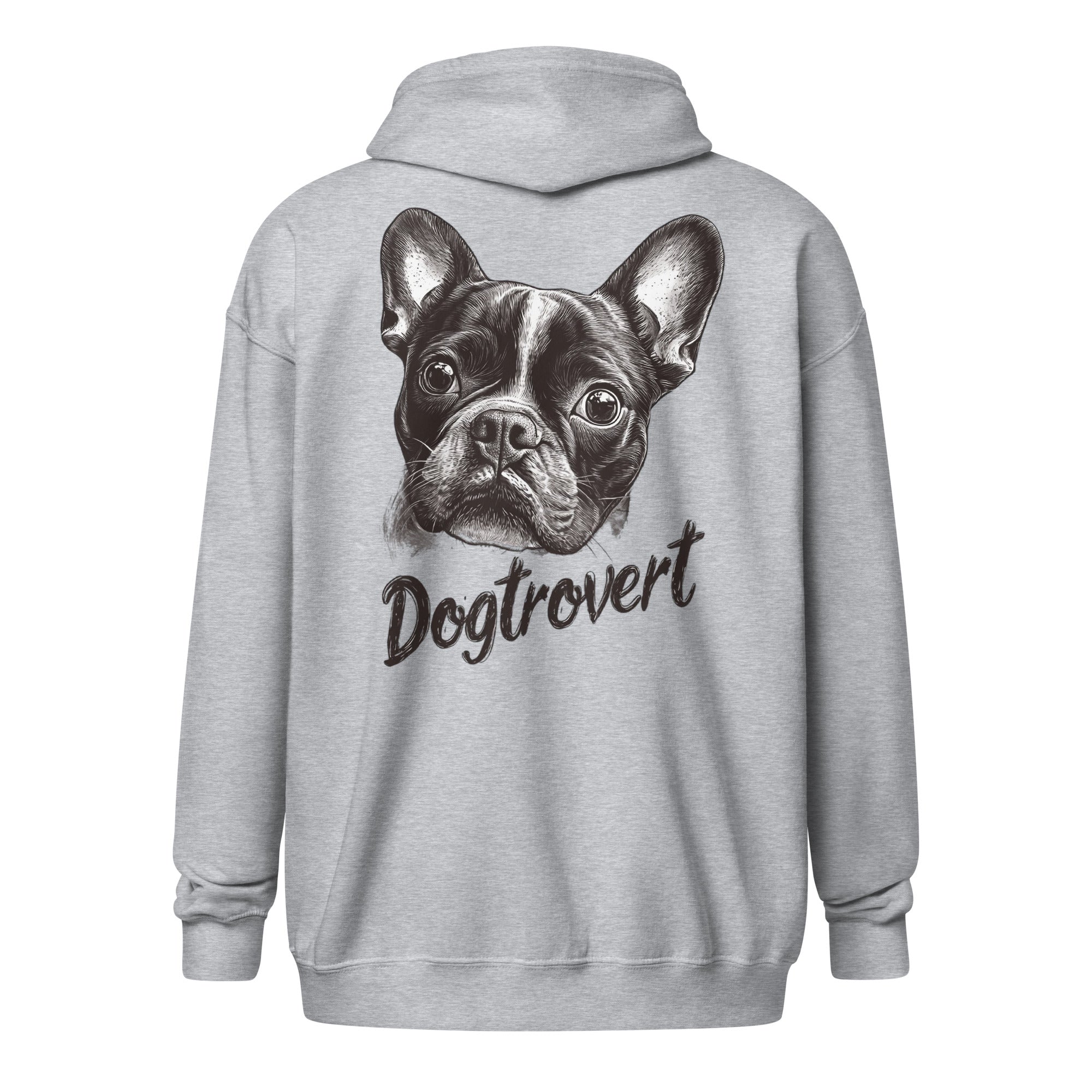 Dogtrovert Boston Terrier Unisex Heavy Blend Zip Hoodie