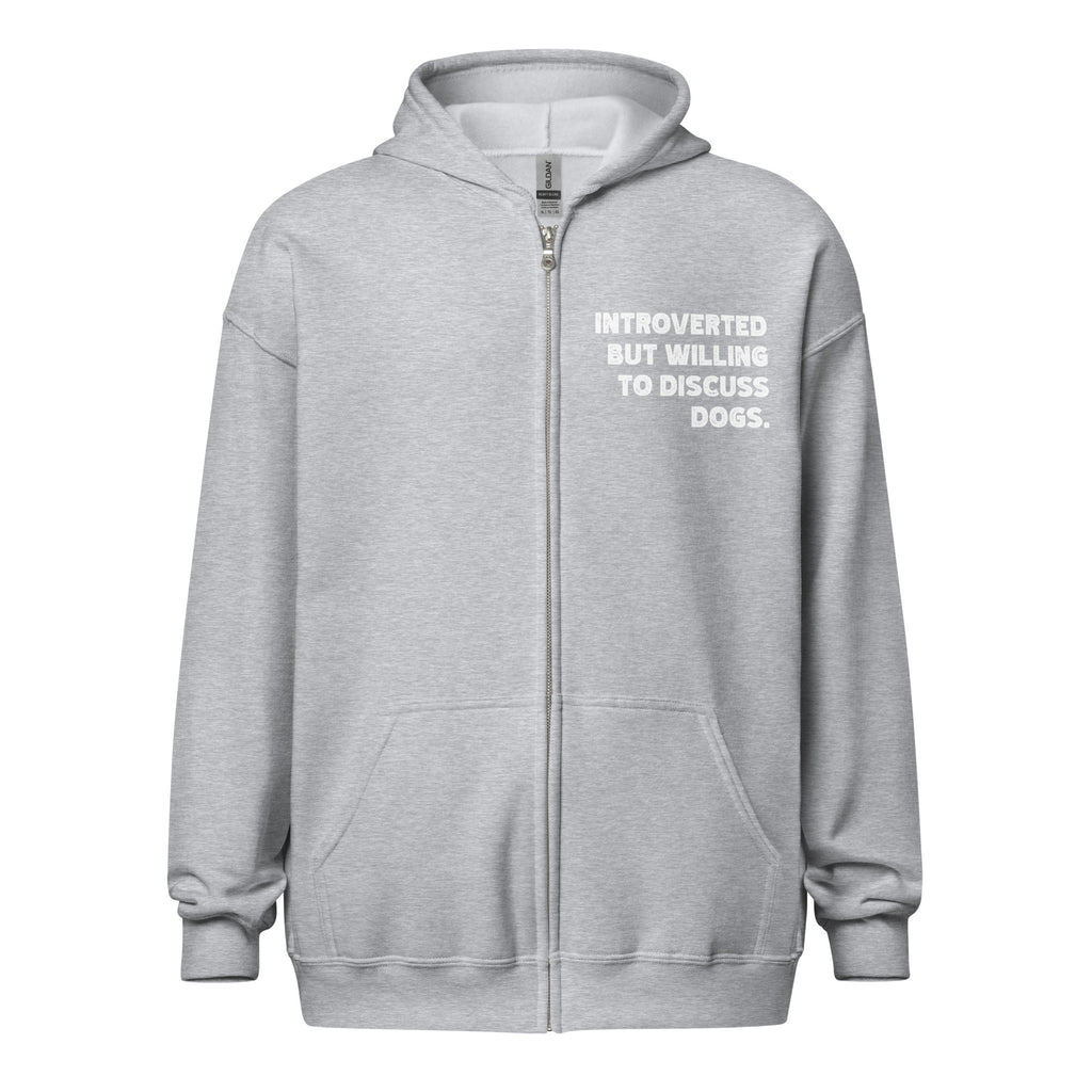 Introverted But Willing To Discuss Dogs Unisex Heavy Blend Zip Hoodie