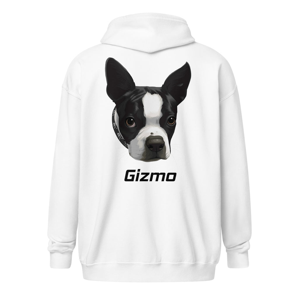 Custom Boston Terrier Dog Unisex Heavy Blend Zip Hoodie