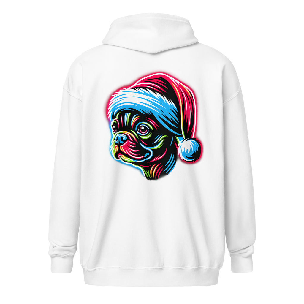 Bright Boston Holiday - Santa Pup Style Unisex Heavy Blend Zip Hoodie