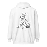 Line Drawn Boston Terrier Dog Unisex Heavy Blend Zip Hoodie