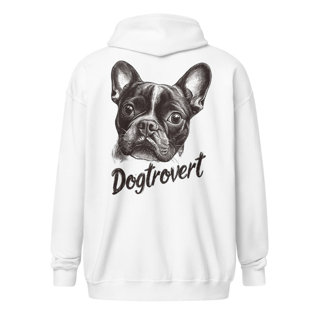 Dogtrovert Boston Terrier Unisex Heavy Blend Zip Hoodie