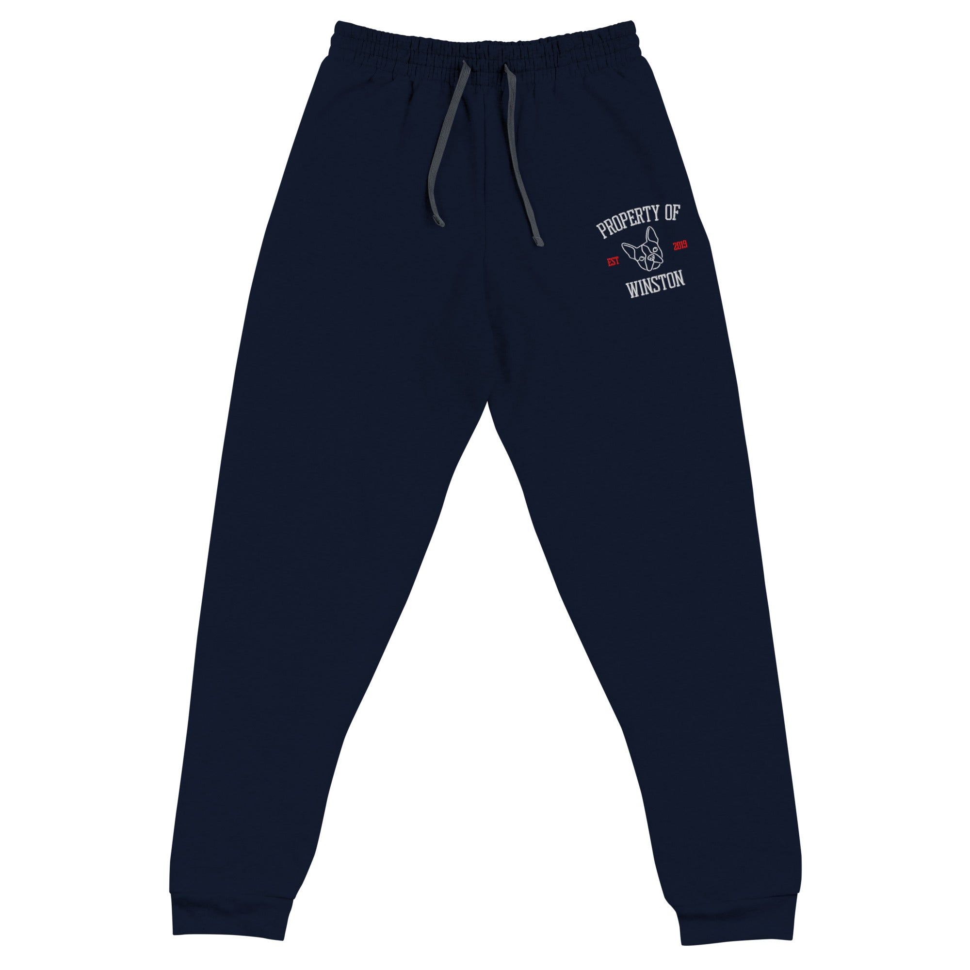 Property Of My Dog Custom Embroidered Unisex Joggers . J. Navy