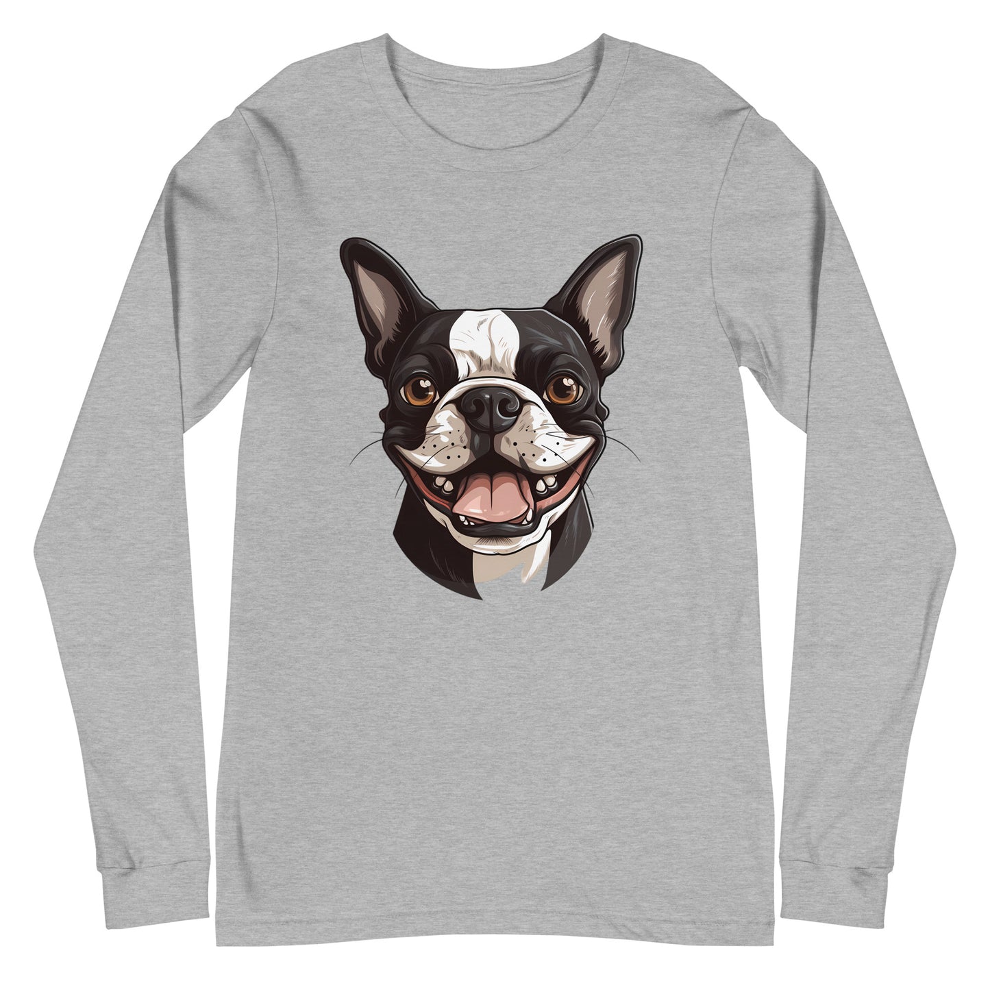 Smiling Boston Terrier Long Sleeve Tee