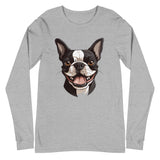 Smiling Boston Terrier Long Sleeve Tee