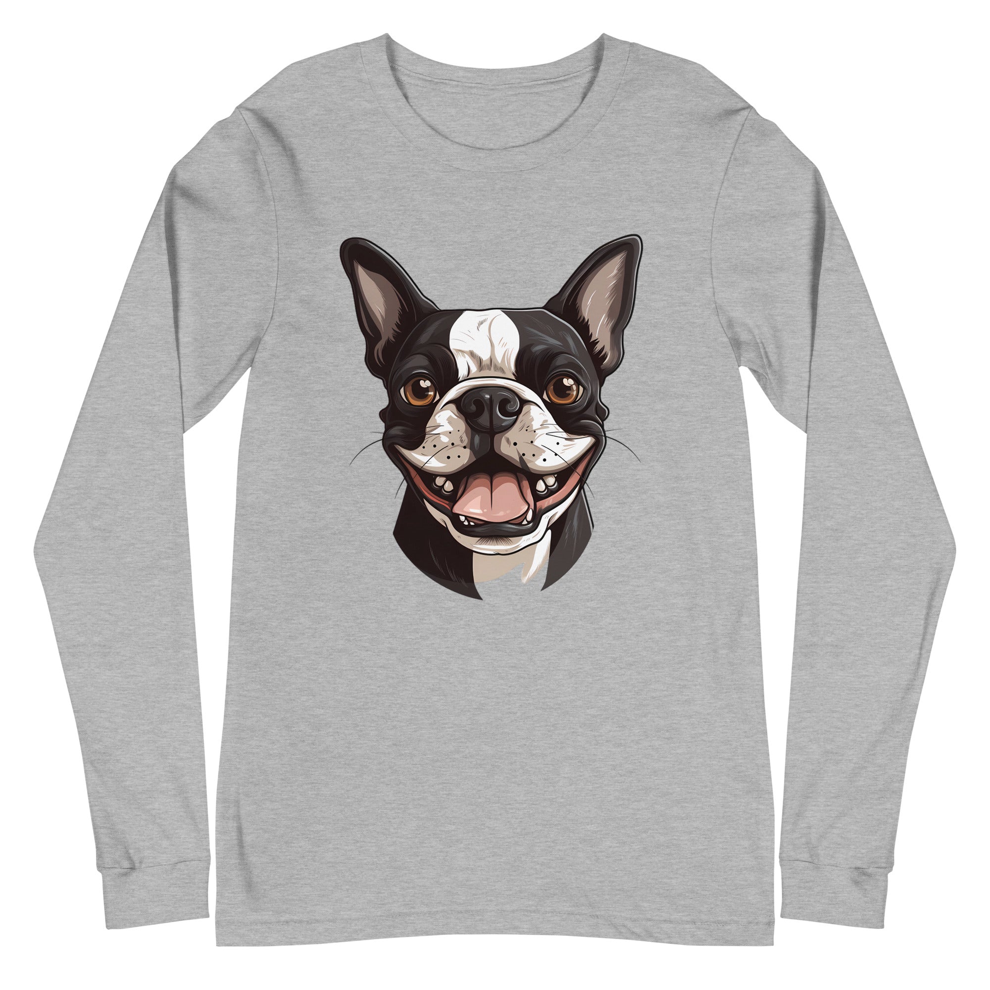 Smiling Boston Terrier Long Sleeve Tee