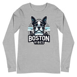 Boston Terrier Vibes Unisex Long Sleeve Tee